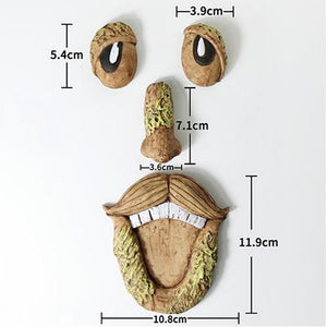 Tree Bark Face Halloween Outdoor Garden Statue Ghost Face Sculpture Decor Horror Tree Demon Decoration Haunted House acacuss