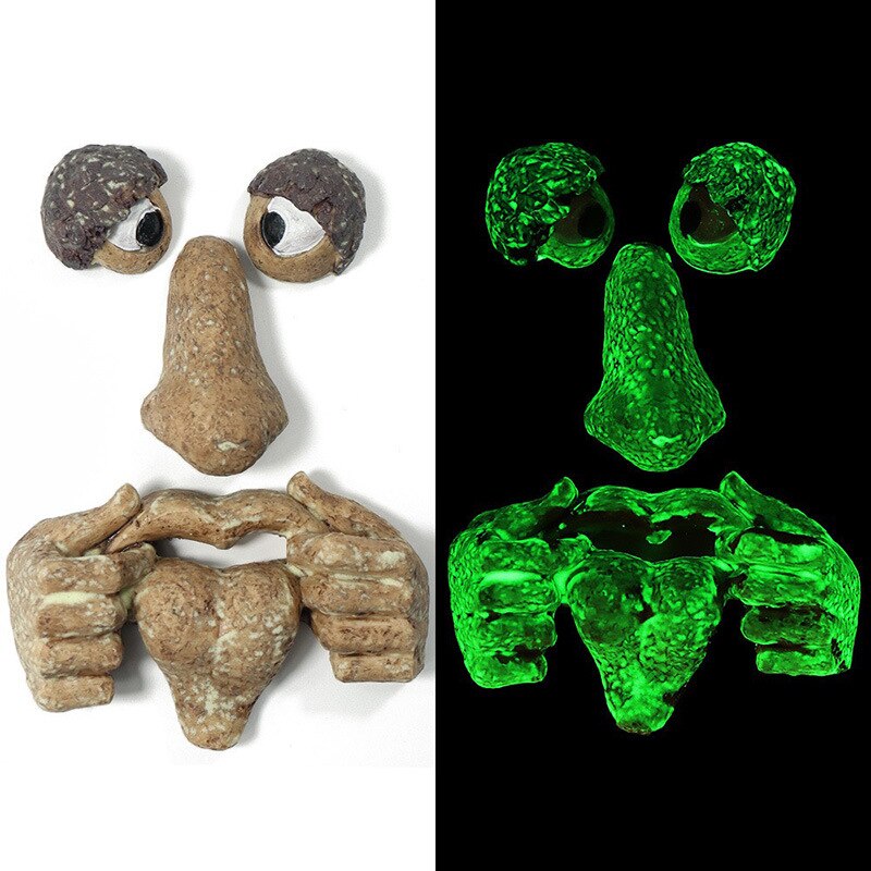Tree Eye Facial Features Fluorescent Organ Resin Simulation Ornament Halloween Decoration Luminous Garden Decoration acacuss