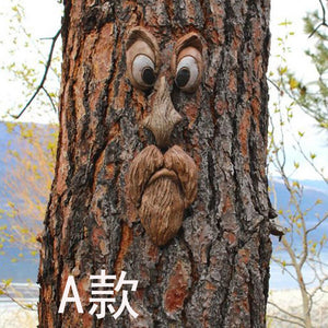 Tree Eye Facial Features Fluorescent Organ Resin Simulation Ornament Halloween Decoration Luminous Garden Decoration acacuss