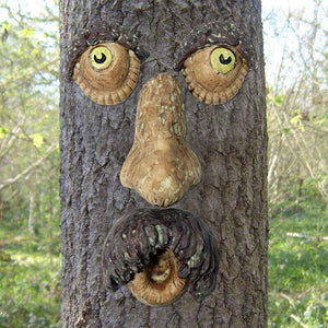 Tree Eye Facial Features Fluorescent Organ Resin Simulation Ornament Halloween Decoration Luminous Garden Decoration acacuss