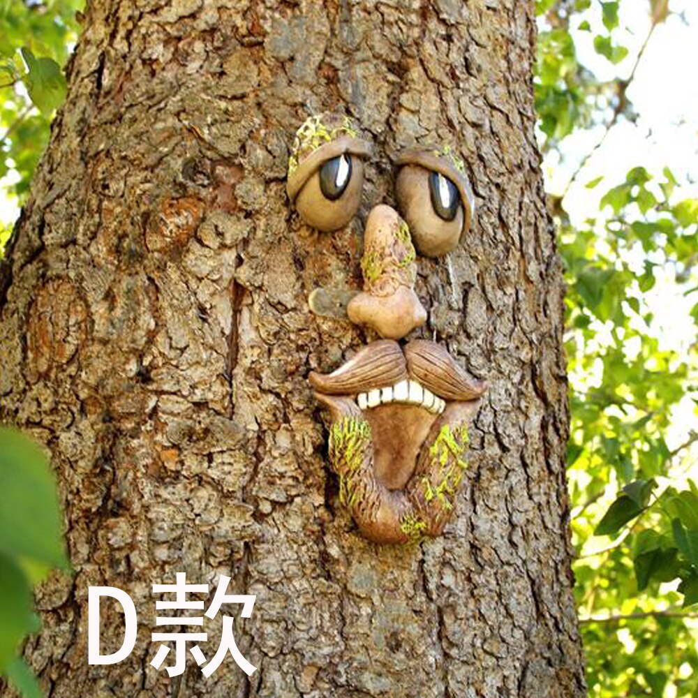 Tree Eye Facial Features Fluorescent Organ Resin Simulation Ornament Halloween Decoration Luminous Garden Decoration acacuss