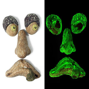 Tree Eye Facial Features Fluorescent Organ Resin Simulation Ornament Halloween Decoration Luminous Garden Decoration acacuss