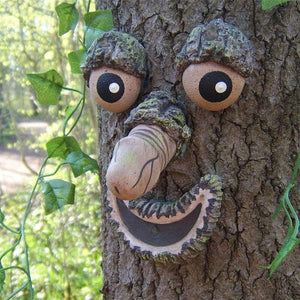 Tree Eye Facial Features Fluorescent Organ Resin Simulation Ornament Halloween Decoration Luminous Garden Decoration acacuss