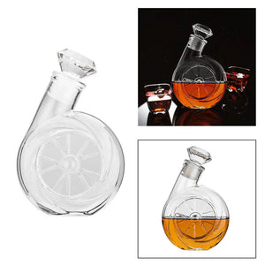 Turbo Whiskey Scotch Decanter Set Best for whiskey gift Vintage Blower Wine Pot Diamond Wine Stopper Glass Decanter Bottle - wine decanter - ACACUSS