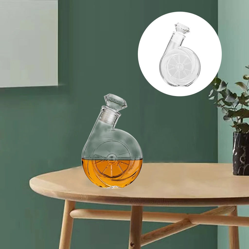 Turbo Whiskey Scotch Decanter Set Best for whiskey gift Vintage Blower Wine Pot Diamond Wine Stopper Glass Decanter Bottle - wine decanter - ACACUSS