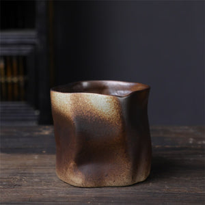 Twisted Ceramic Mug Coffee Cup Niche Special-shaped Tea Cup Colorful Coarse Pottery Creative Mugs Coffee Cups acacuss