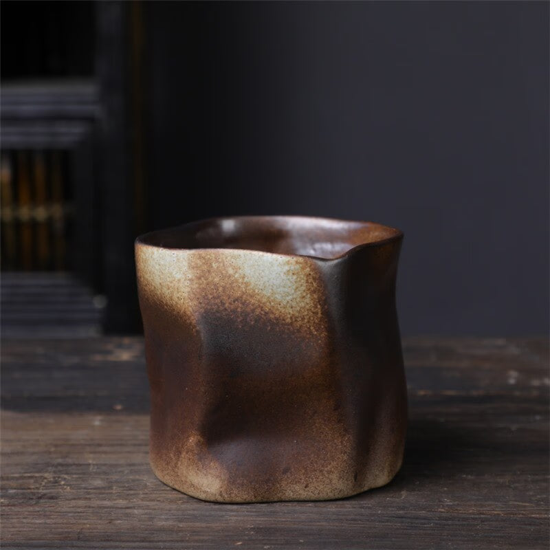 Twisted Ceramic Mug Coffee Cup Niche Special-shaped Tea Cup Colorful Coarse Pottery Creative Mugs Coffee Cups acacuss