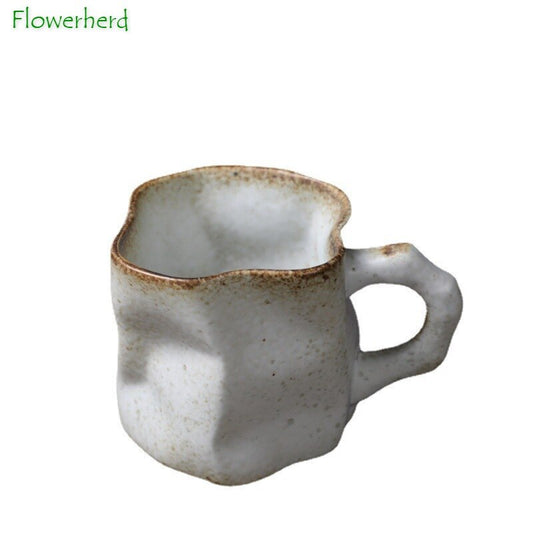 Twisted Ceramic Mug Coffee Cup Niche Special-shaped Tea Cup Colorful Coarse Pottery Creative Mugs Coffee Cups acacuss