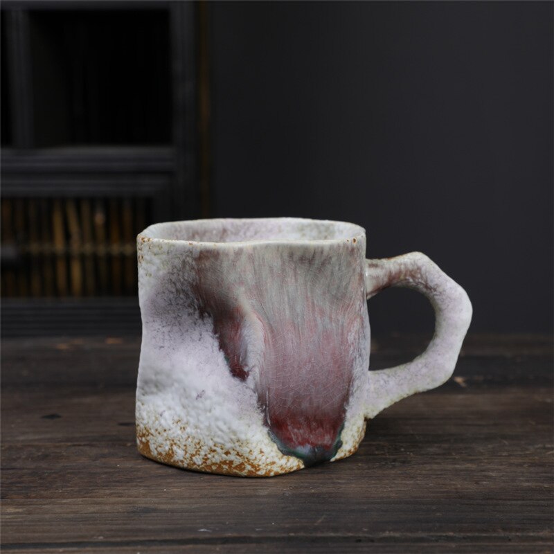 Twisted Ceramic Mug Coffee Cup Niche Special-shaped Tea Cup Colorful Coarse Pottery Creative Mugs Coffee Cups acacuss