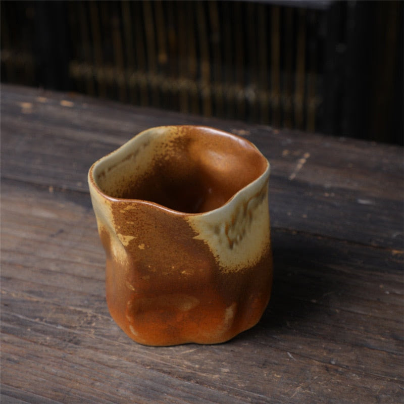 Twisted Ceramic Mug Coffee Cup Niche Special-shaped Tea Cup Colorful Coarse Pottery Creative Mugs Coffee Cups acacuss