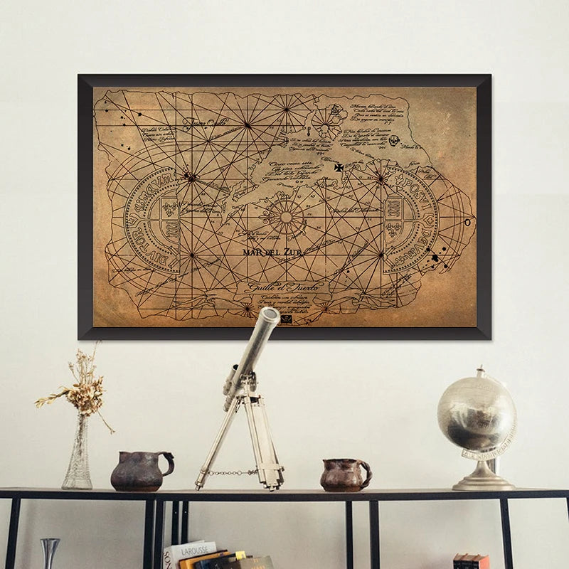 The Goonies Treasure Map Poster Vintage Art Print 1985 American Adventure Comedy Film Canvas Painting Retro Wall Picture Decor
