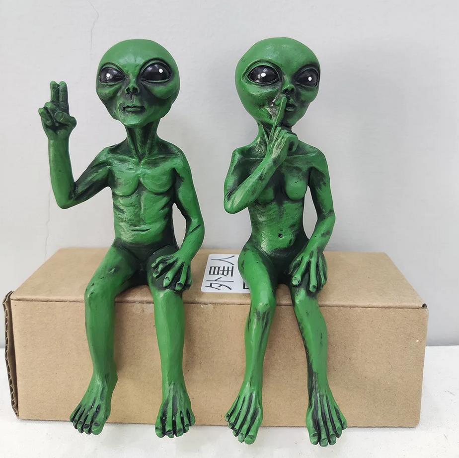 UFO Alien Cute Statue Sculpture Halloween Decor for Outdoor Garden Home Desk Organizer Office Accessories Party Decor Kids Gifts acacuss