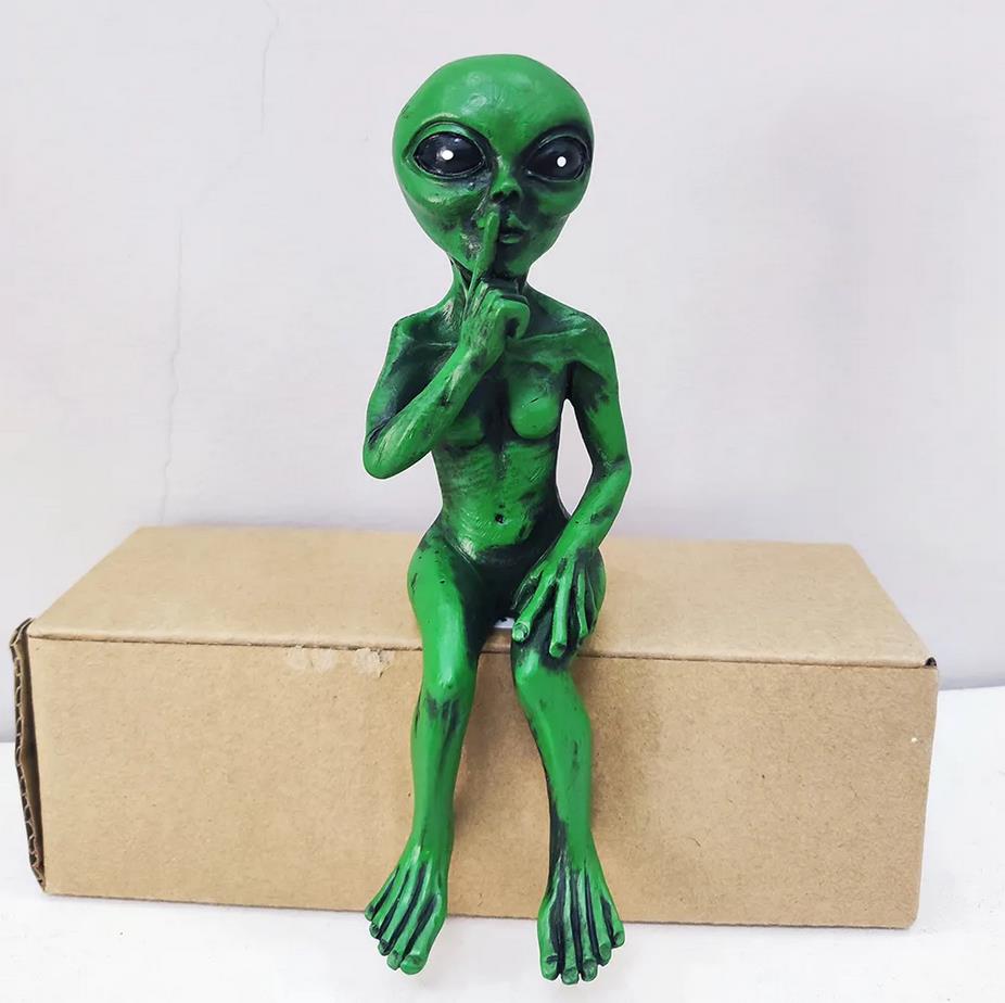 UFO Alien Cute Statue Sculpture Halloween Decor for Outdoor Garden Home Desk Organizer Office Accessories Party Decor Kids Gifts acacuss