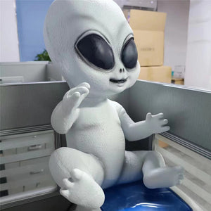 UFO Alien Kids Cute Statue Sculpture Big Size Large Halloween figures Decor for Home Desk Organizer Office Accessories Doll Gift acacuss