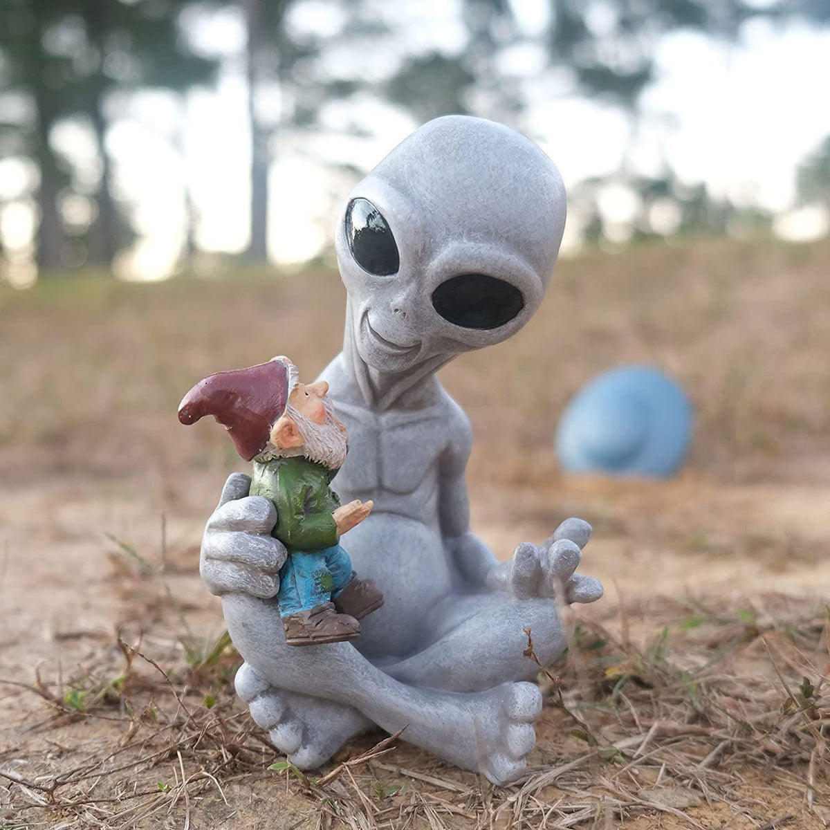 Unique Alien Gnome Ornament Resin Decorative Figurines Gnome Dwarf Statue Crafts Christmas Garden Desk Decoration Home Decor acacuss