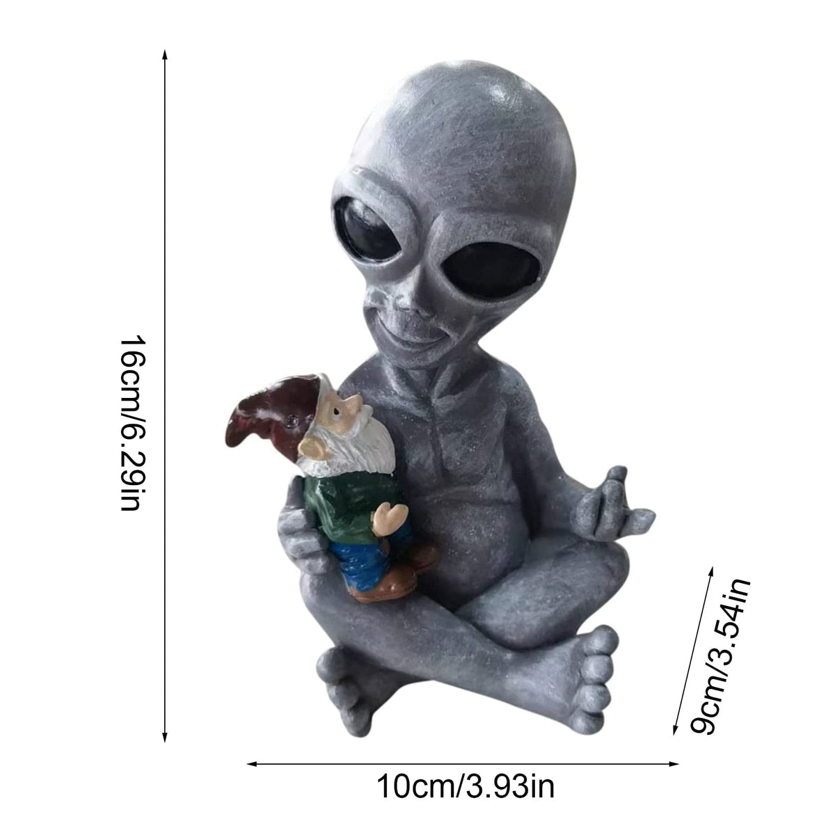 Unique Alien Gnome Ornament Resin Decorative Figurines Gnome Dwarf Statue Crafts Christmas Garden Desk Decoration Home Decor acacuss