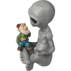 Unique Alien Gnome Ornament Resin Decorative Figurines Gnome Dwarf Statue Crafts Christmas Garden Desk Decoration Home Decor acacuss