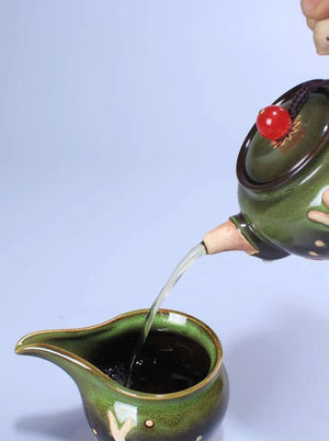 ACACUSS Unique  Porcelain Chinese Teapot Side Handle Pot Gold Inlaid I Kyusu Side teapot - ACACUSS