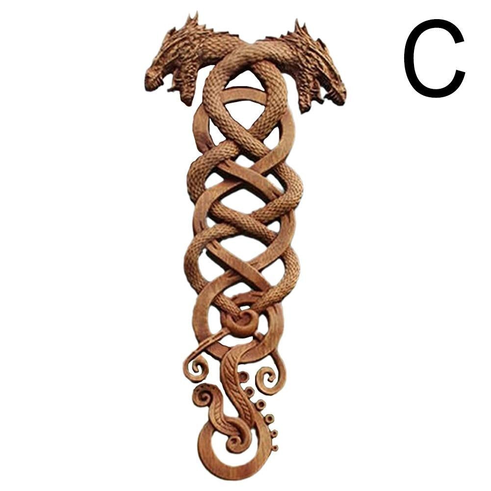 2023 Unique Dragon Decor Resin Simulation Dragon Statue Wall Hanging for Courtyard Garden Home Decoration Craft Double Dragon acacuss