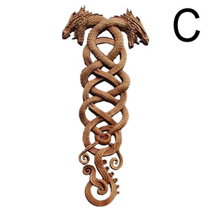 2023 Unique Dragon Decor Resin Simulation Dragon Statue Wall Hanging for Courtyard Garden Home Decoration Craft Double Dragon acacuss