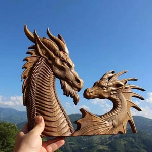 2023 Unique Dragon Decor Resin Simulation Dragon Statue Wall Hanging for Courtyard Garden Home Decoration Craft Double Dragon acacuss