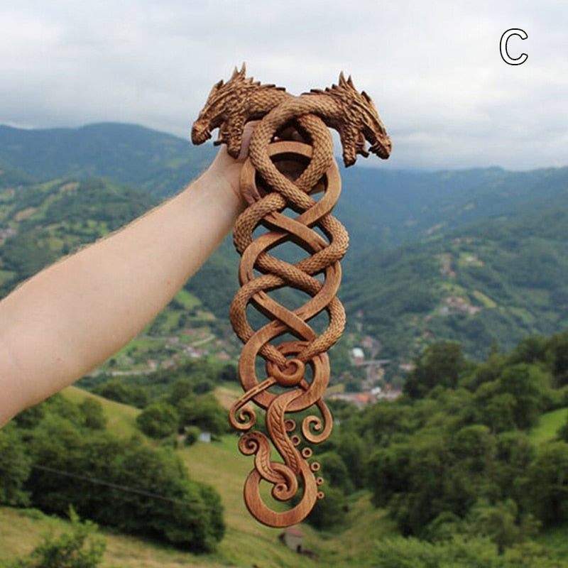 2023 Unique Dragon Decor Resin Simulation Dragon Statue Wall Hanging for Courtyard Garden Home Decoration Craft Double Dragon acacuss