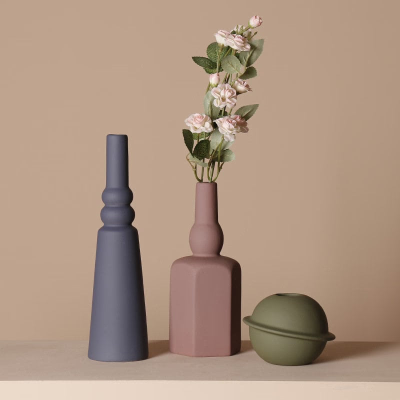 Unique Handmade Nordic Colorful vase for Bookshelf Home Decor or housewarming new home gift - ACACUSS