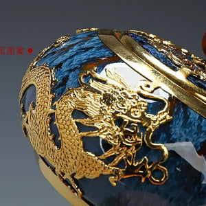 Unique Kung Fu Teapot Handmade GOLD Plated with Ebony wood side handle - ACACUSS