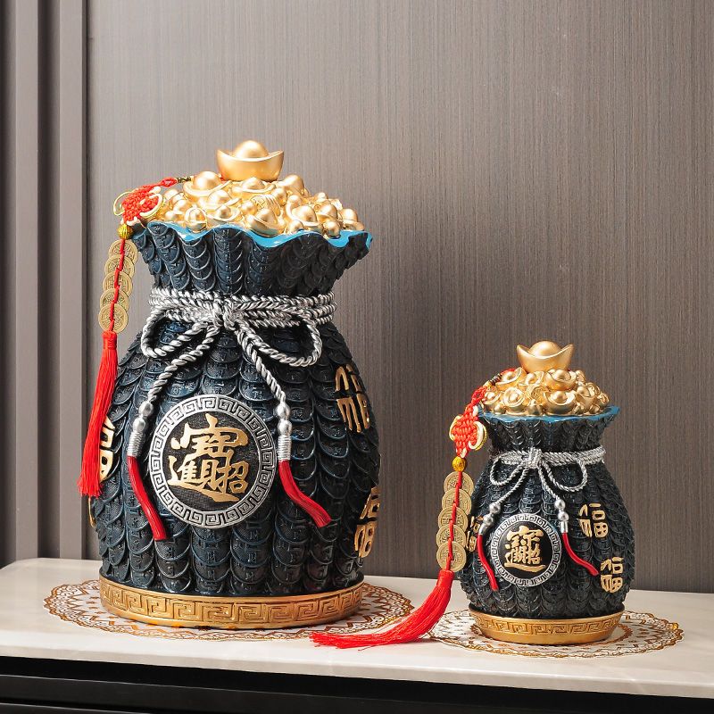 Unique Piggy Bank Chinese Cornucopan Resin Money Storage Jar Lucky Feng Shui Ornaments Ultra-large Capacity Only In But Not Out acacuss