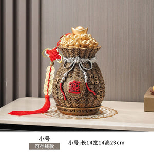 Unique Piggy Bank Chinese Cornucopan Resin Money Storage Jar Lucky Feng Shui Ornaments Ultra-large Capacity Only In But Not Out acacuss