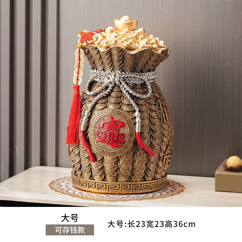 Unique Piggy Bank Chinese Cornucopan Resin Money Storage Jar Lucky Feng Shui Ornaments Ultra-large Capacity Only In But Not Out acacuss