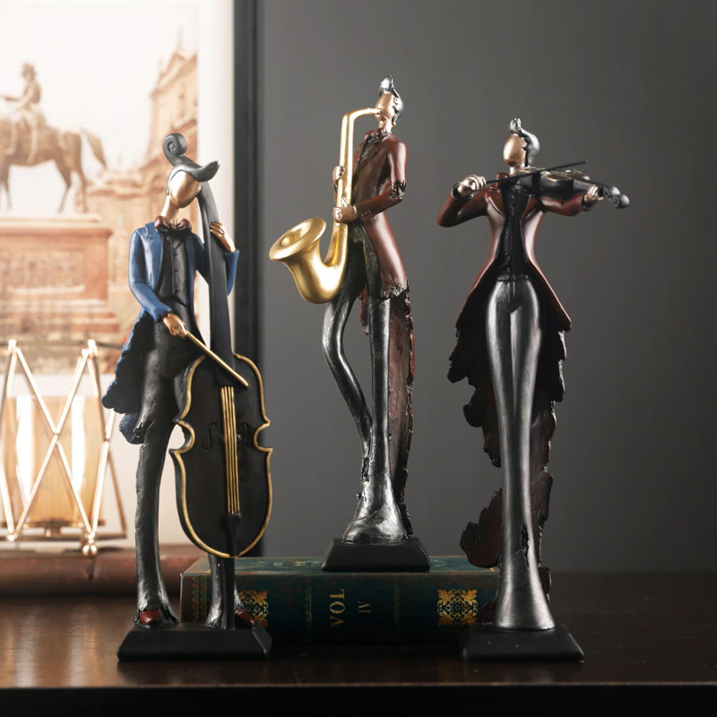 Unique bookshelf Decor Music Art Character Model Statue Creative Living Room Decoration Wine Cabinet Ornaments Figurine - acacuss