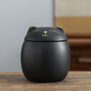 Urn for Pet Ashes- Cat Shape Memorial Cremation Urns-Handcrafted Black Decorative Urns for Funeral，Cat urn，Dog urn acacuss