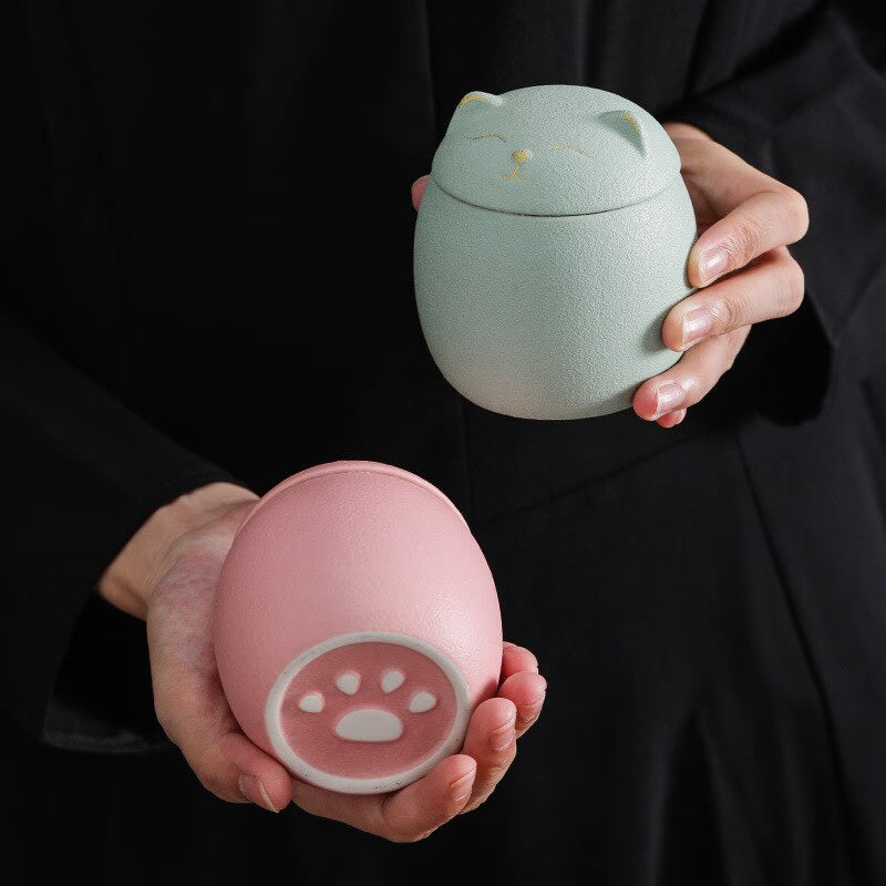 Urn for Pet Ashes- Cat Shape Memorial Cremation Urns-Handcrafted Black Decorative Urns for Funeral，Cat urn，Dog urn acacuss