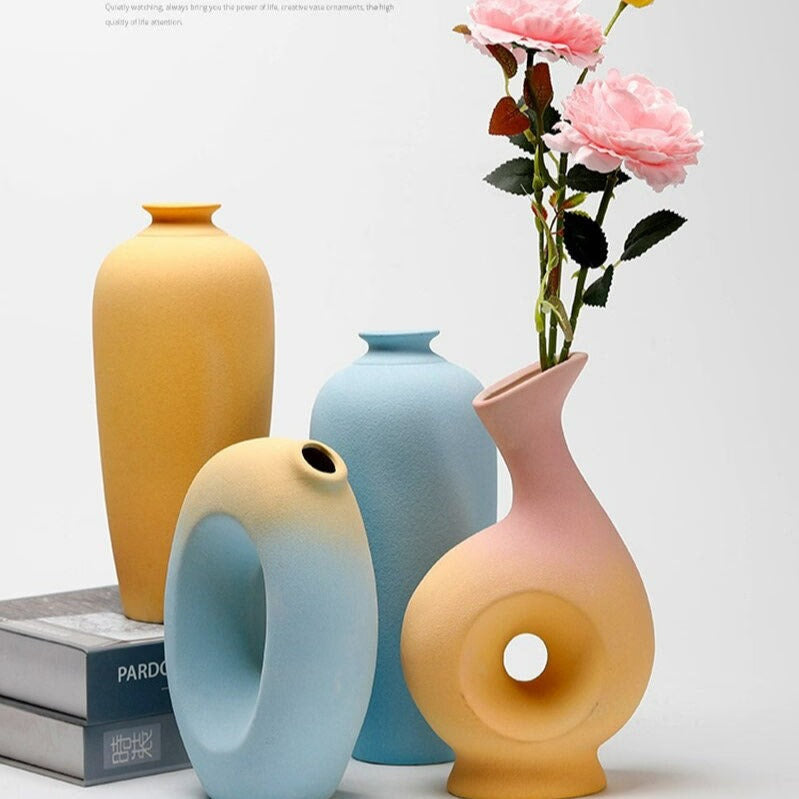 ACACUSS MID Century Modern Decor sculpture VASE Nordic Minimalist Decorative Ornaments Flower Arrangement - housewarming Gift - ACACUSS