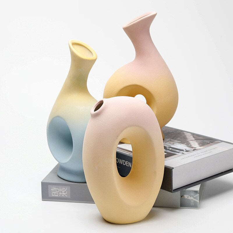 ACACUSS MID Century Modern Decor sculpture VASE Nordic Minimalist Decorative Ornaments Flower Arrangement - housewarming Gift - ACACUSS