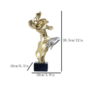 VILEAD Retro Resin Mask Statue Nordic Couple Face Statuette Home Interior Decor TV Cabinet Bookcase Office Decoration Craft Gift acacuss