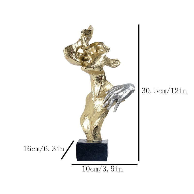 VILEAD Retro Resin Mask Statue Nordic Couple Face Statuette Home Interior Decor TV Cabinet Bookcase Office Decoration Craft Gift acacuss
