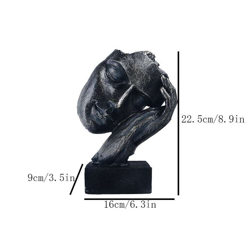VILEAD Retro Resin Mask Statue Nordic Couple Face Statuette Home Interior Decor TV Cabinet Bookcase Office Decoration Craft Gift acacuss