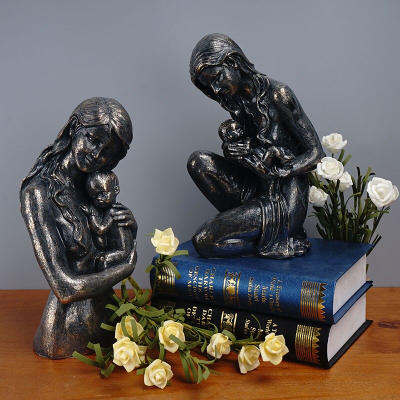 VILEAD Retro Resin Mask Statue Nordic Couple Face Statuette Home Interior Decor TV Cabinet Bookcase Office Decoration Craft Gift acacuss