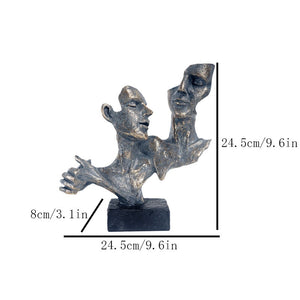 VILEAD Retro Resin Mask Statue Nordic Couple Face Statuette Home Interior Decor TV Cabinet Bookcase Office Decoration Craft Gift acacuss