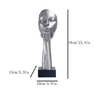 VILEAD Retro Resin Mask Statue Nordic Couple Face Statuette Home Interior Decor TV Cabinet Bookcase Office Decoration Craft Gift acacuss