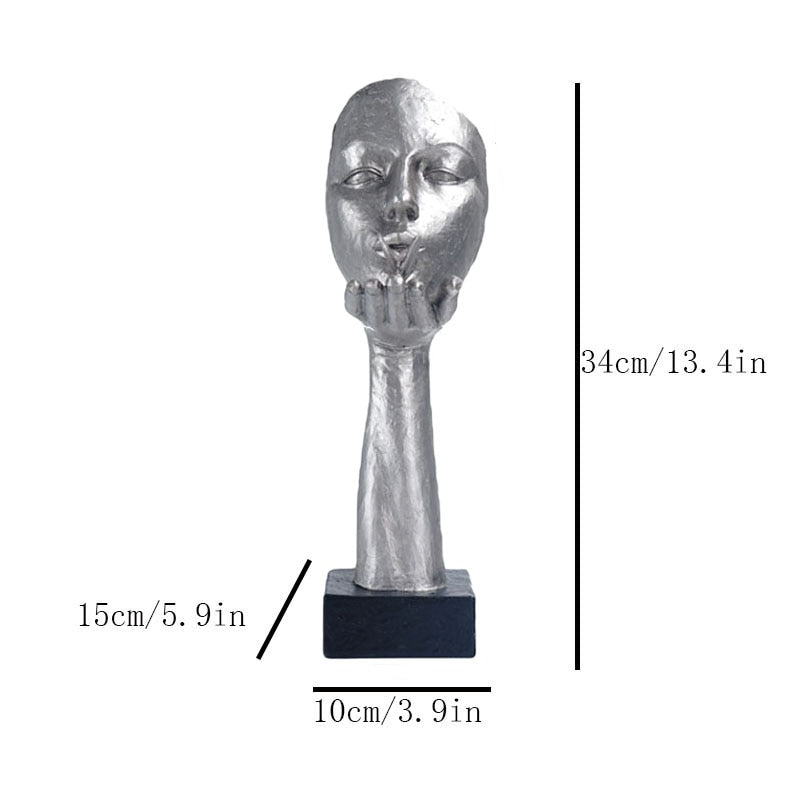 VILEAD Retro Resin Mask Statue Nordic Couple Face Statuette Home Interior Decor TV Cabinet Bookcase Office Decoration Craft Gift acacuss