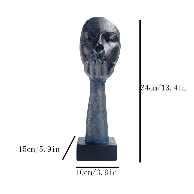 VILEAD Retro Resin Mask Statue Nordic Couple Face Statuette Home Interior Decor TV Cabinet Bookcase Office Decoration Craft Gift acacuss