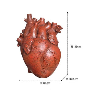 Vase Container Simulation Anatomical Heart-shaped Vase Dried Flower Pot Art Vase Human Statue Desktop Home Decoration Ornaments acacuss