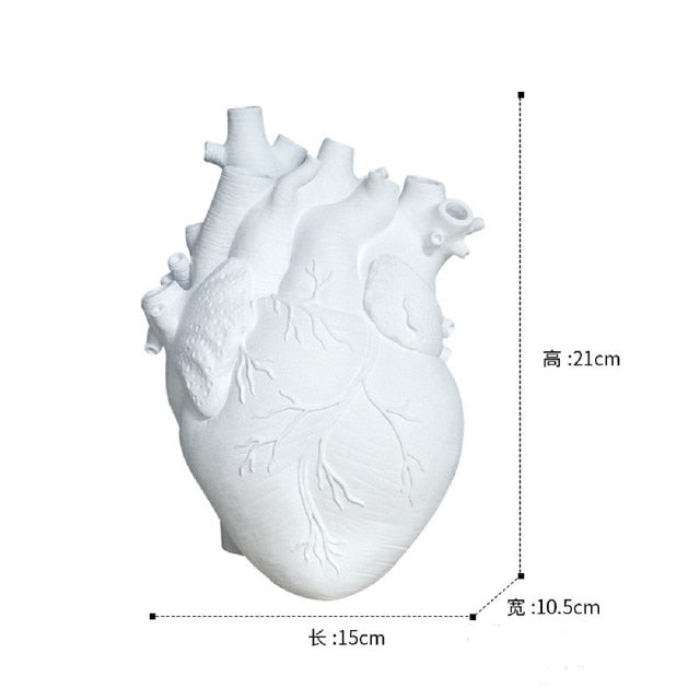 Vase Container Simulation Anatomical Heart-shaped Vase Dried Flower Pot Art Vase Human Statue Desktop Home Decoration Ornaments acacuss