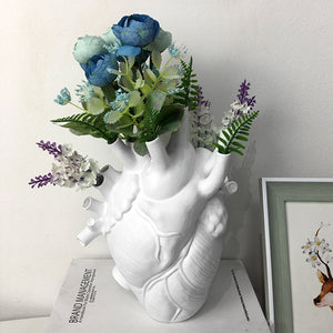 Vase Container Simulation Anatomical Heart-shaped Vase Dried Flower Pot Art Vase Human Statue Desktop Home Decoration Ornaments acacuss
