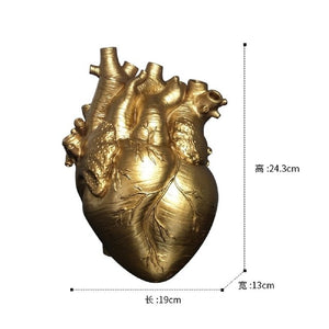 Vase Container Simulation Anatomical Heart-shaped Vase Dried Flower Pot Art Vase Human Statue Desktop Home Decoration Ornaments acacuss