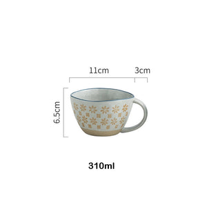 Vintage Japanese Pottery Mugs Underglaze Ceramic Breakfast Coffee Milk Tea Cereal Cup Bowl Kitchen Home Decor Handmade Tableware acacuss