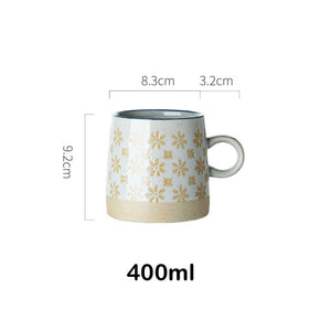 Vintage Japanese Pottery Mugs Underglaze Ceramic Breakfast Coffee Milk Tea Cereal Cup Bowl Kitchen Home Decor Handmade Tableware acacuss
